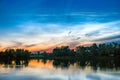 Beautiful colorful sunset on a lake Royalty Free Stock Photo