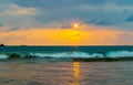 Beautiful colorful sunset landscape panorama from Bentota Beach Sri Lanka Royalty Free Stock Photo