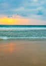 Beautiful colorful sunset landscape panorama from Bentota Beach Sri Lanka Royalty Free Stock Photo