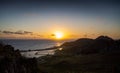 Beautiful and colorful sunset at Los Roques National Park. Royalty Free Stock Photo