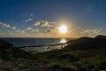 Beautiful and colorful sunset at Los Roques National Park. Royalty Free Stock Photo