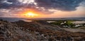 Panoramic view of beautiful sunset at Los Roques National Park Royalty Free Stock Photo