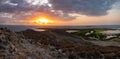 Panoramic view of beautiful sunset at Los Roques National Park Royalty Free Stock Photo