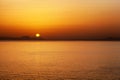 Beautiful colorful sunset over sea in Crete island at Greece Royalty Free Stock Photo