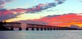 Beautiful colorful sunset or sunrise at Bahia Honda state park in the Florida Keys Royalty Free Stock Photo