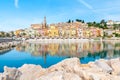 Beautiful colorful town Menton on french riviera , cote d`azur , France