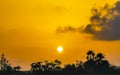 Beautiful colorful tropical sunrise in paradise Playa del Carmen Mexico