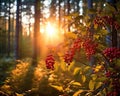 beautiful colorful view of a forest.