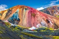 Beautiful colorful volcanic mountains Landmannalaugar in Iceland