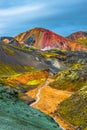 Beautiful colorful volcanic mountains Landmannalaugar in Iceland