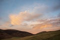 Beautiful colorful Winter sunset landscape over Latrigg Fell in Lake District Royalty Free Stock Photo