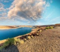 Beautiful colors of Lake Powell and Glen Canyon Dam, Arizona Royalty Free Stock Photo