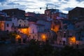 The beautiful colors Old City medieval streets in the evening