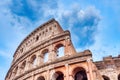 Beautiful Colosseum in Detail during a Cloudy Day, Rome Royalty Free Stock Photo