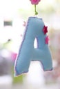 Beautiful colour capital letter A hanging- Stock image Royalty Free Stock Photo