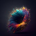 Beautiful colour and particle explosion illustration Generative AI