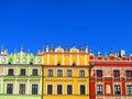 Beautiful coloured architecture of ancient Buildings in Zamosc in Poland