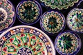 Colourful bright East style plates ornament