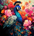 A beautiful colourful peacock Royalty Free Stock Photo