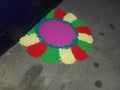 Beautiful colourful Rangoli design  for Diwali Festival Royalty Free Stock Photo