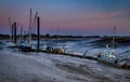 Burnham on Sea Harbour at sun set.