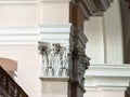 Beautiful column ornament in church interior