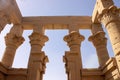 Columns with egyptian architeture in ruins Royalty Free Stock Photo