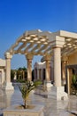 Beautiful columns. Entrance to the hotel. Egypt Royalty Free Stock Photo