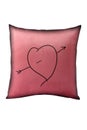 beautiful and comfortable puff pillow sofa cushions comfort elegant decorative with drawn heart Royalty Free Stock Photo