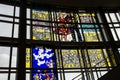 Beautiful communist stained glass inside ESMT building in Berlin