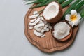 Beautiful composition with coconut oil and nuts