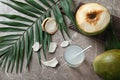 Beautiful composition with fresh green coconuts