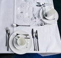 Elegant tables for a wedding party. Table setting. Royalty Free Stock Photo