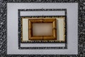 Composition with frames of various sizes and materials