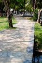 Beautiful concrete walking way inside natural garden decorate view Royalty Free Stock Photo