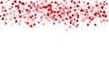 Beautiful confetti hearts falling on white background. Heart confetti. Vector illustration