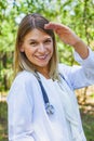 Confident female doctor outdoor Royalty Free Stock Photo