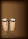 Beautiful Congas with Stand on Dark Brown Backgrou