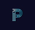 P Alphabet Connection Logo Design Concept