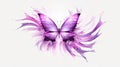 Beautiful Contemporary Purple Color Butterfly Effect On White Background