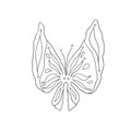 Beautiful contour drawing of a butterfly