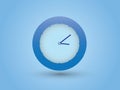 A beautiful cool blue round clock for time for logo and icon