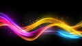 beautiful cool neon light wave in bright colors, wallpaper artwork, ai generated image