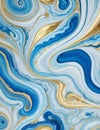 beautiful cool powdery blue paint with the addition of gold powder. seamless marble pattern