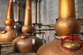 3 Copper stills for whiskey in Kentucky Royalty Free Stock Photo