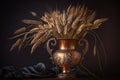 Beautiful copper vase, Generative AI.