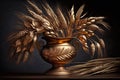 copper vase are golden, Generative AI.