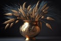 beautiful copper vase are golden, Generative AI.