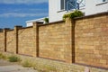 Beautiful Coquina, Shelly Limestone Fence Wall. Natural Stone F Royalty Free Stock Photo