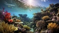 Discover the Mysteries of Underwater Wildlife in the Coral Reef. Generative AI